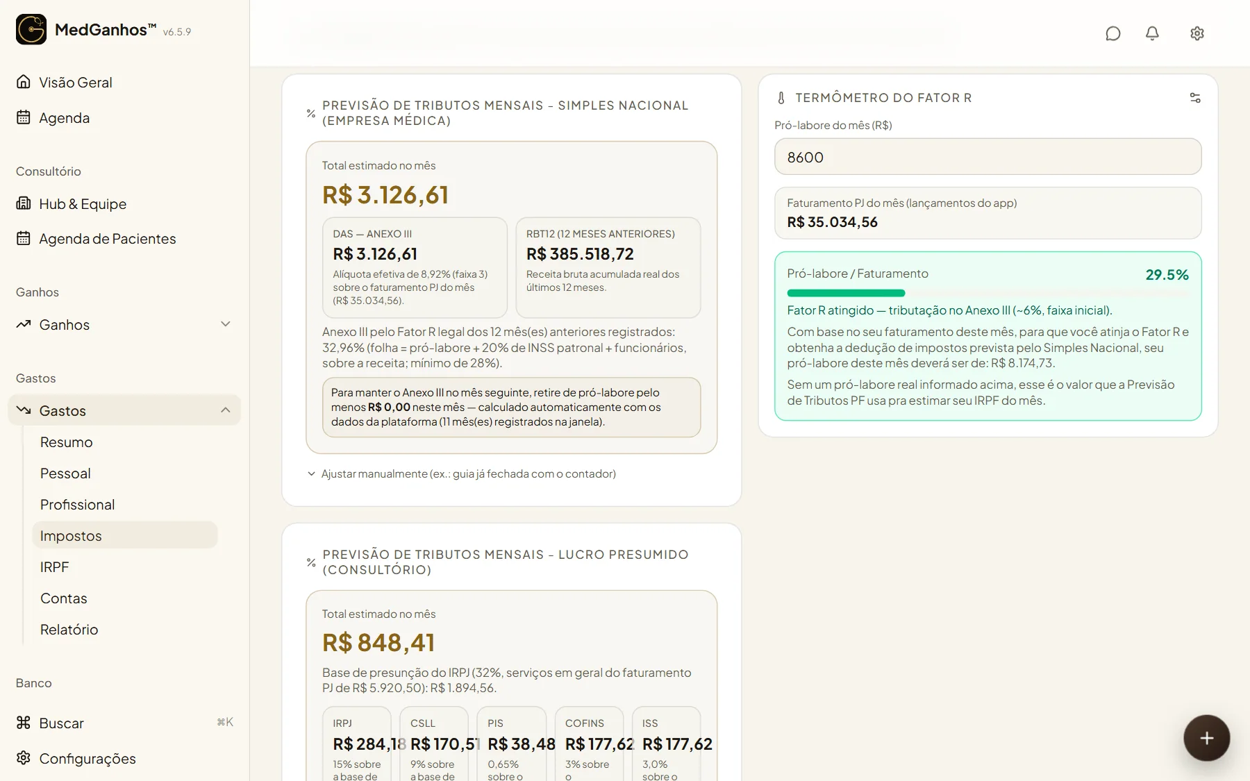 Impostos PJ com o termômetro do Fator R